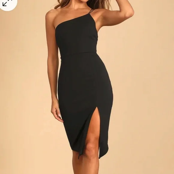 Black Surplice Asymmetrical Dress | Womens | Medium | 100% Polyester | Lulus Black Surplice Asymmetrical Dress | Womens | Medium | 100% Polyester | Lulus